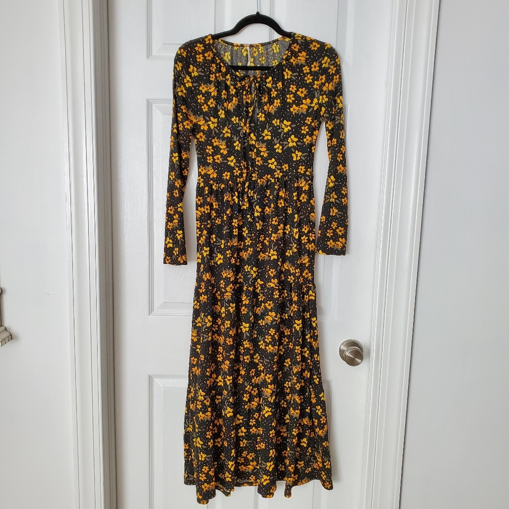 Free People long sleeve maxi dress